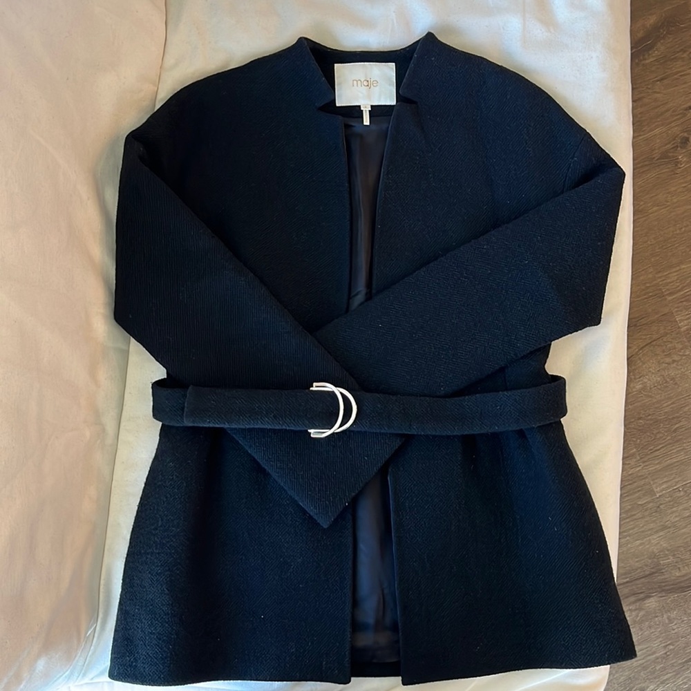 Maje black coat jacket